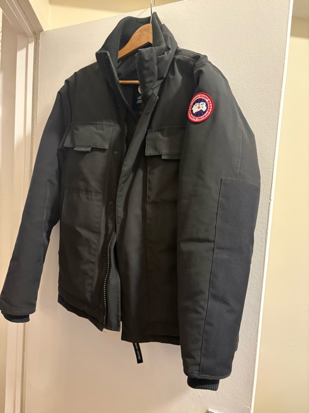 Canada Goose Black Military Field Jacket with Patch